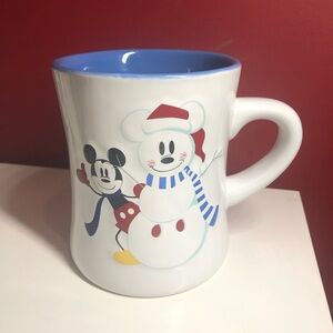 Disney Mickey Mouse & Snowman Winter Snowflakes Mug